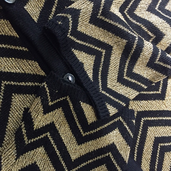 Vintage Black & gold cardigan sweater women’s S - Picture 7 of 13
